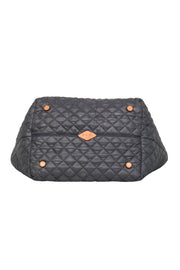Current Boutique-MZ Wallace - Gray Quilted Puffer Zipper Tote w/ Leather Trim