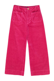 Current Boutique-Maeve - Hot Pink "Colette" Corduroy Wide-Leg Cropped Pants Sz 27