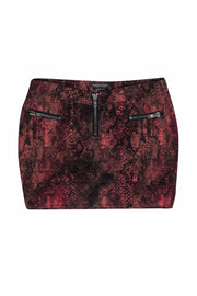 Current Boutique-Maison Scotch - Orange & Black Quilted Snake Print Miniskirt Sz S