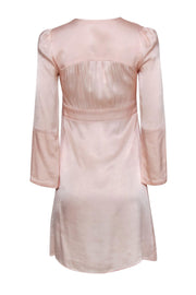 Current Boutique-Maje - Baby Pink Satin Tie-Front Shift Dress Sz S