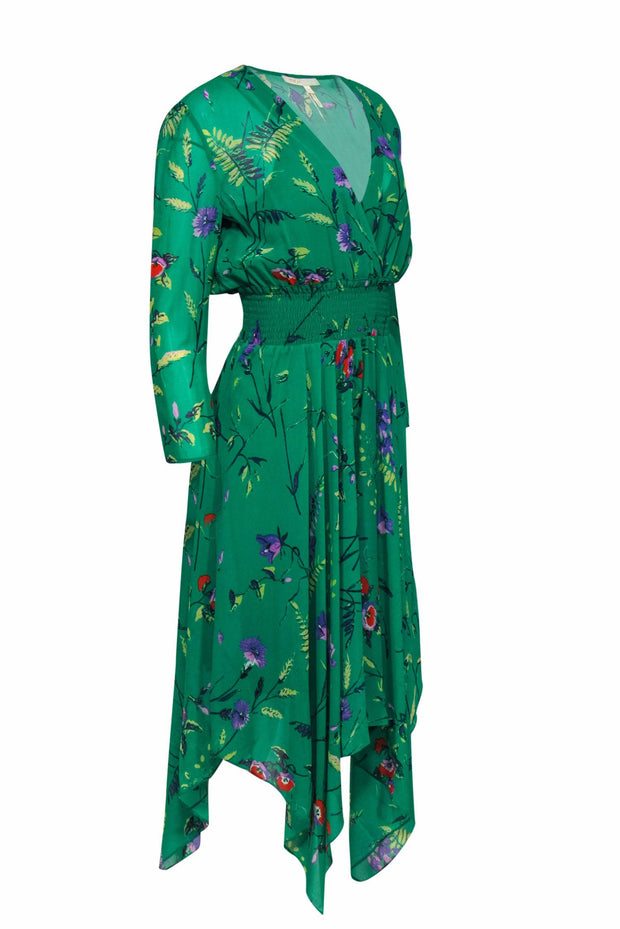 Current Boutique-Maje - Green Long Sleeve Floral Print Dress Sz L