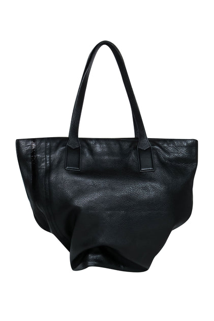 BLACK Leather Bag Leather Shoulder Bag Soft Pebbled Leather 