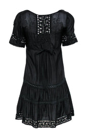 Current Boutique-Marc Jacobs - Black Short Sleeve Babydoll Dress w/ Lace & Eyelet Trim Sz 4