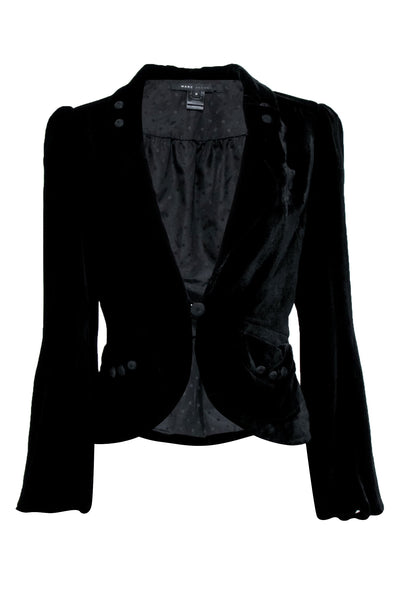Current Boutique-Marc Jacobs - Black Velvet Single Button Blazer Sz 2