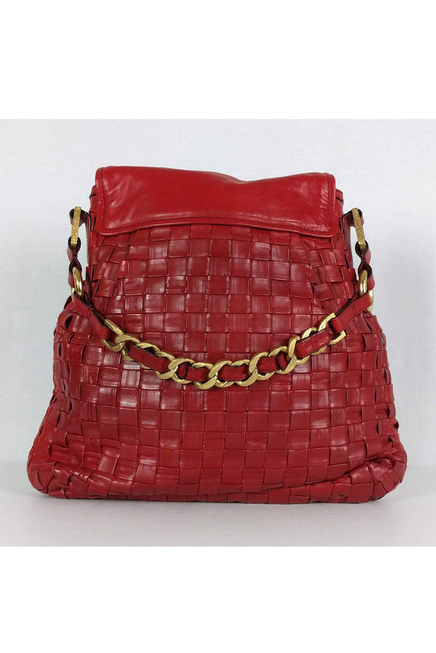 Current Boutique-Marc Jacobs - Red Leather Elsa Woven Bag
