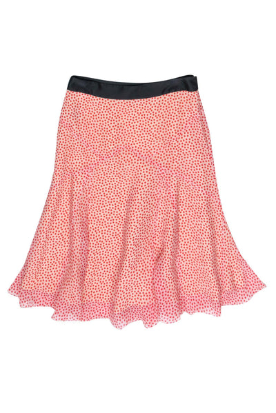 Current Boutique-Marc Jacobs - Silk Cream & Red Polka Dot Print Skirt Sz 2