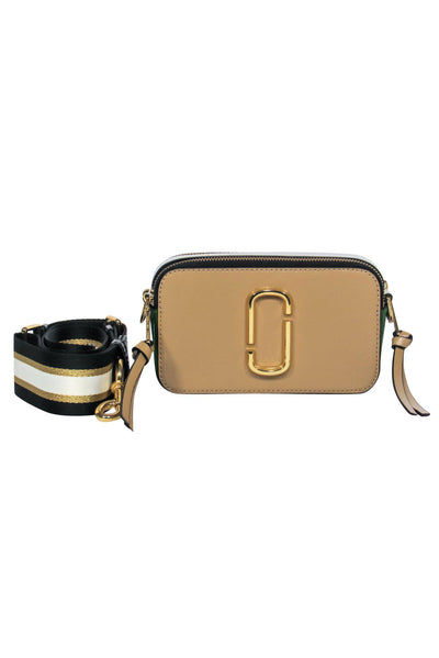 Current Boutique-Marc Jacobs - Tan, Green & White Colorblock "Snapshot" Camera Crossbody