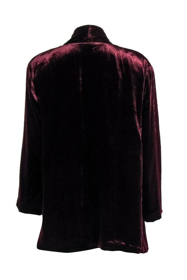 Current Boutique-Marina Rinaldi - Bordeaux Velvet Cardigan Size L