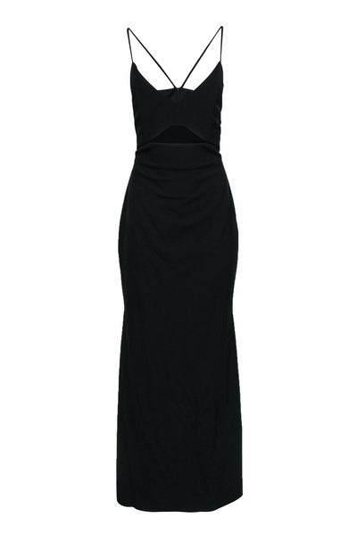 Current Boutique-Mason - Black Formal Maxi Dress w/ Front Cutout Sz 8