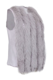 Current Boutique-Metric Knits - Grey Vest w/ Fox Fur Sz S