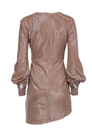 Current Boutique-Michael Costello x Revolve - Blush Shimmery Long Sleeve Mini Dress Sz S