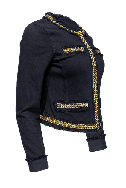 Shop MICHAEL Michael Kors Chain-Embellished Denim Jacket