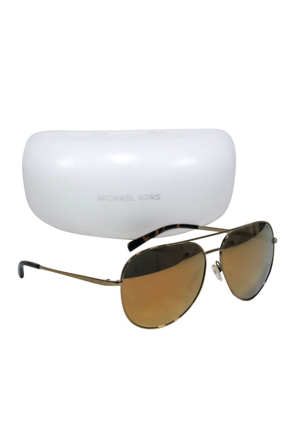 Michael kors best sale tortoise aviator sunglasses