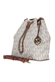 Current Boutique-Michael Kors - Ivory Monogram Large Bucket Bag