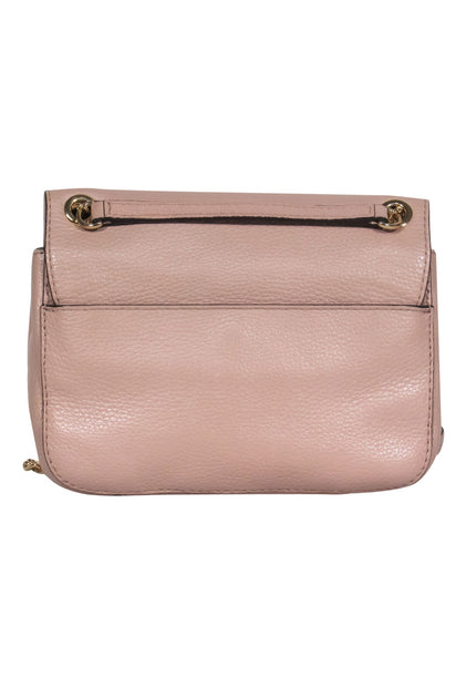 Michael Kors Soft Pink Convertible Leather Clutch Crossbody Bag
