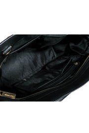 Current Boutique-Michael Michael Kors - Black Leather Tote w/ Gold Square Studs
