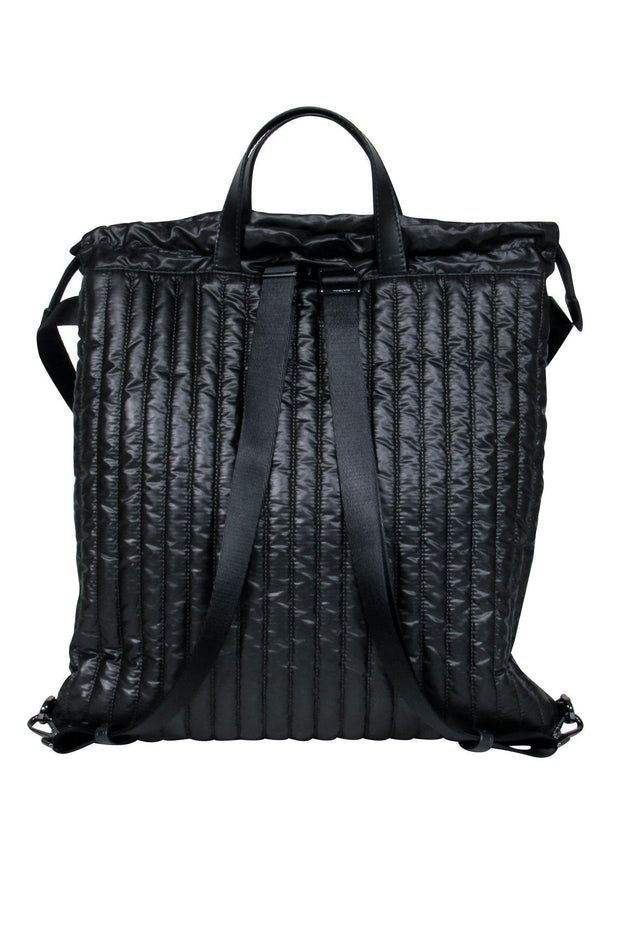 Current Boutique-Michael Michael Kors - Black Quilted Nylon Drawstring Backpack