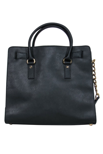 Michael Kors padlock-detail Leather Tote Bag - Black