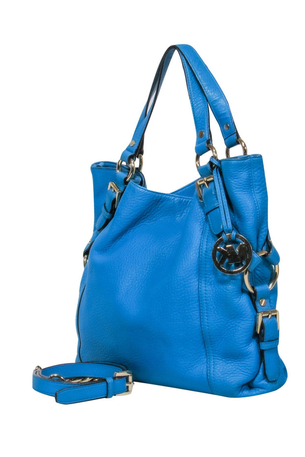 Current Boutique-Michael Michael Kors - Electric Blue Leather Crossbody Bag w/ Gold Hardware