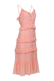 Current Boutique-Michael Michael Kors - Light Pink Tiered Ruffled Sleeveless Maxi Dress Sz XL