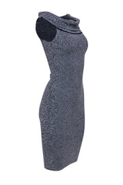 Current Boutique-Michael Michael Kors - Navy & White Speckled Knit Off-the-Shoulder Bodycon Dress Sz XXS