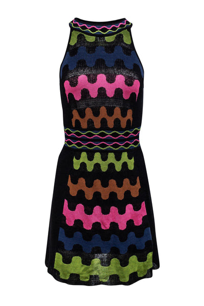 Current Boutique-Missoni - Black Colorblock High Neck Knit Dress Sz 4