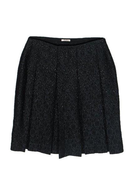 Miu Miu Black Wool Pleated Shorts S Miu Miu