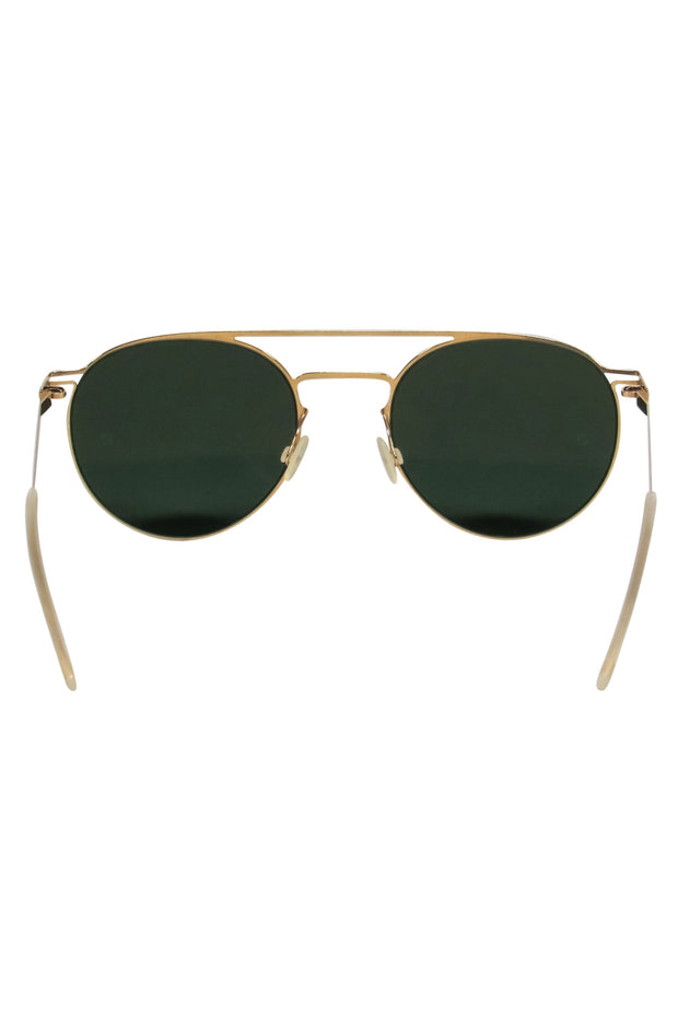 Current Boutique-Mykita - Gold-Toned Circular Framed Sunglasses w/ Black Lens