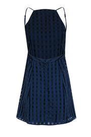 Current Boutique-NBD - Blue Metallic Checked A-Line Dress Sz 4