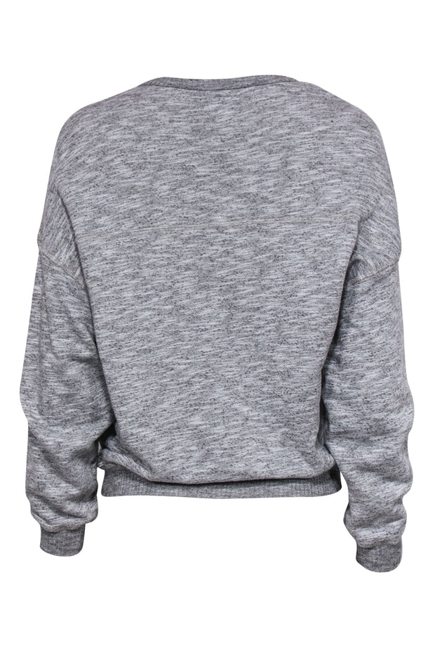 Current Boutique-NSF - Heathered Grey Lace-Up Sweatshirt Sz P