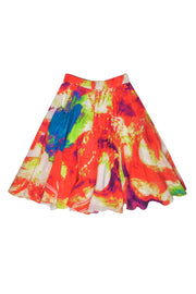 Current Boutique-Naeem Khan - Neon Paint Stroke Silk Midi Skirt Sz 6