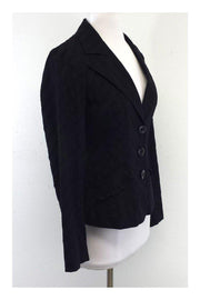 Current Boutique-Nanette Lepore - Black Cotton Textured Jacket Sz 4