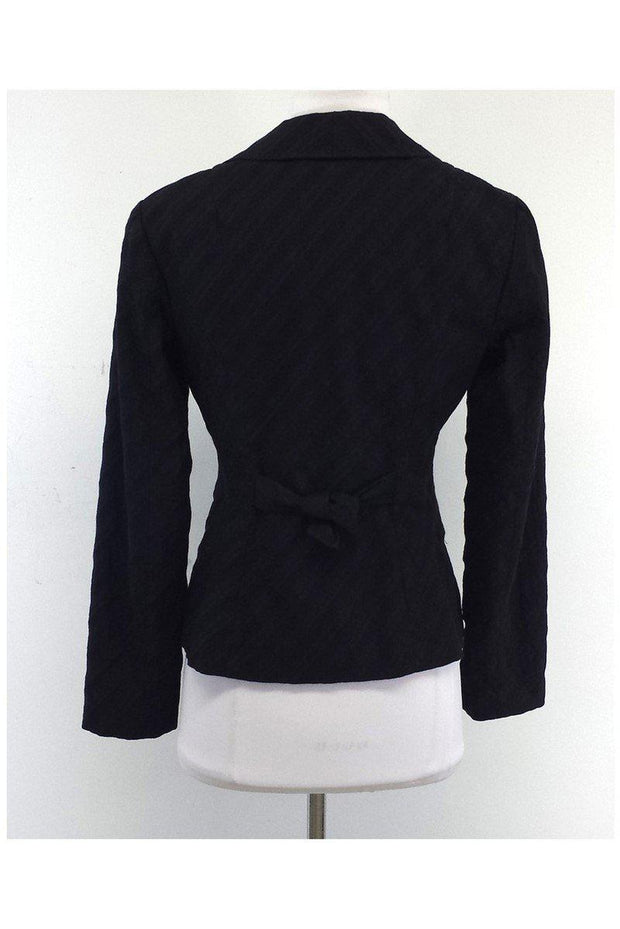 Current Boutique-Nanette Lepore - Black Cotton Textured Jacket Sz 4