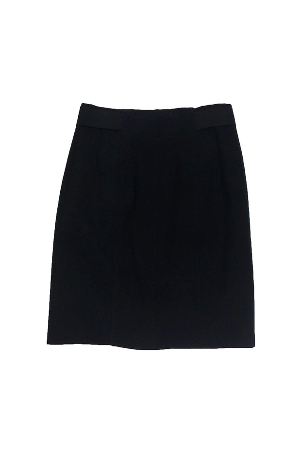 Current Boutique-Nanette Lepore - Black Satin Ruched Skirt Sz 4