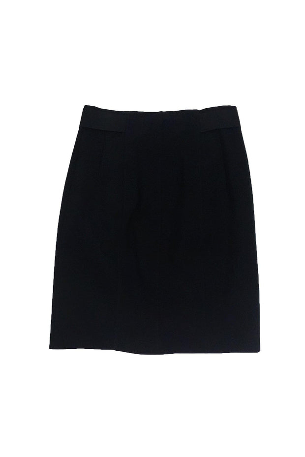 Current Boutique-Nanette Lepore - Black Satin Ruched Skirt Sz 6