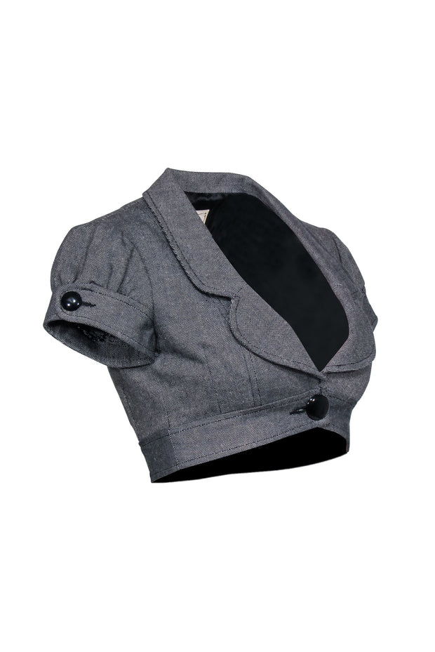 Current Boutique-Nanette Lepore - Black Speckled Ultra-Cropped Blazer Sz 0