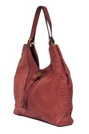 Current Boutique-Nanette Lepore - Brown Pebbled Leather "Santa Ana Poster" Tote