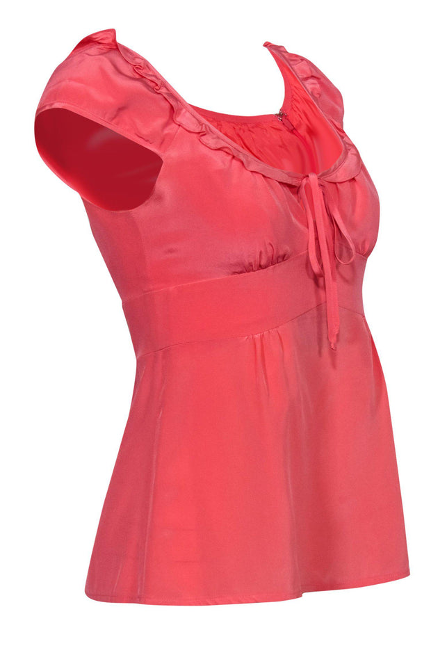 Current Boutique-Nanette Lepore - Bubblegum Pink Babydoll Top w/ Ruffles Sz 2