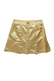 Current Boutique-Nanette Lepore - Metallic Gold A-Line Skirt Sz 0