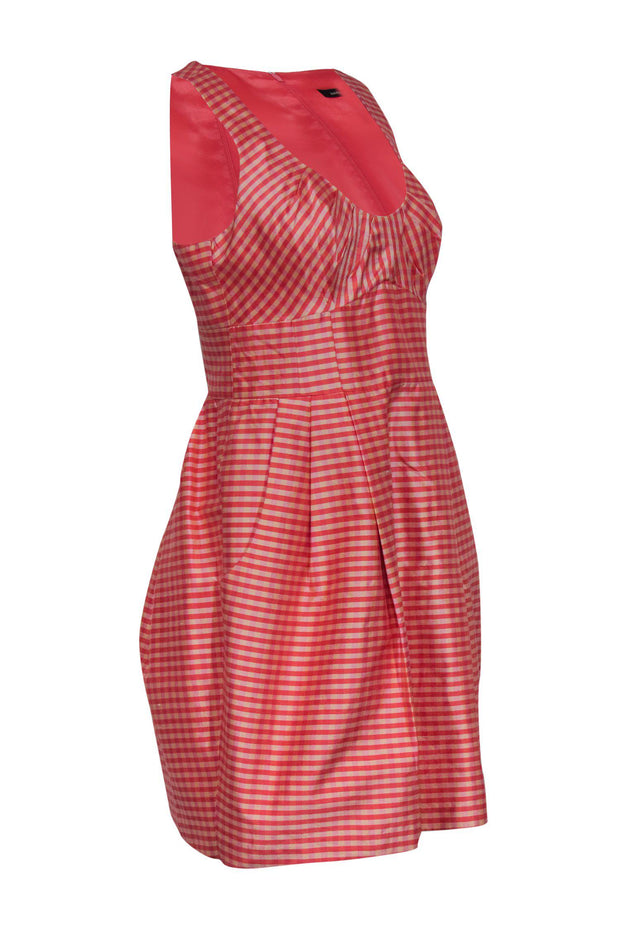 Current Boutique-Nanette Lepore - Pink Gingham Fit & Flare Dress w/ Scoop Neck Sz 4