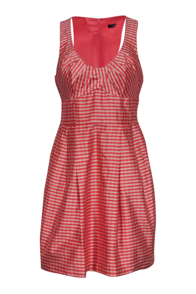 Current Boutique-Nanette Lepore - Pink Gingham Fit & Flare Dress w/ Scoop Neck Sz 4