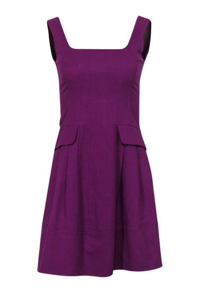 Current Boutique-Nanette Lepore - Purple Fitted Cocktail Dress w/ Faux Pockets Sz 0