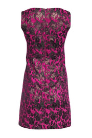 Current Boutique-Nanette Lepore - Raspberry & Gold Floral Brocade Sheath Dress Sz 0