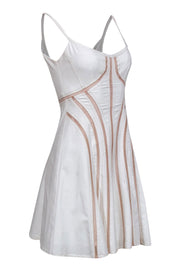 Current Boutique-Nanette Lepore - White & Nude Cotton Sundress w/ Contrast Stitching Sz 2