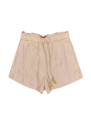 Current Boutique-Nanushka - Blush Pink "Lora" Satin Rose Drawstring Shorts Sz M