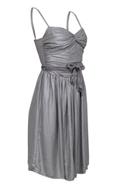 Current Boutique-Nanushka - Gray Sleeveless Drape Mini Dress w/ Rope Belt Sz S