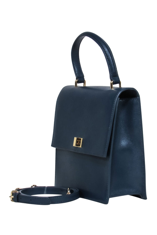 Current Boutique-Neely & Chloe - Blue Square "Mini Lady Bag" Crossbody Purse