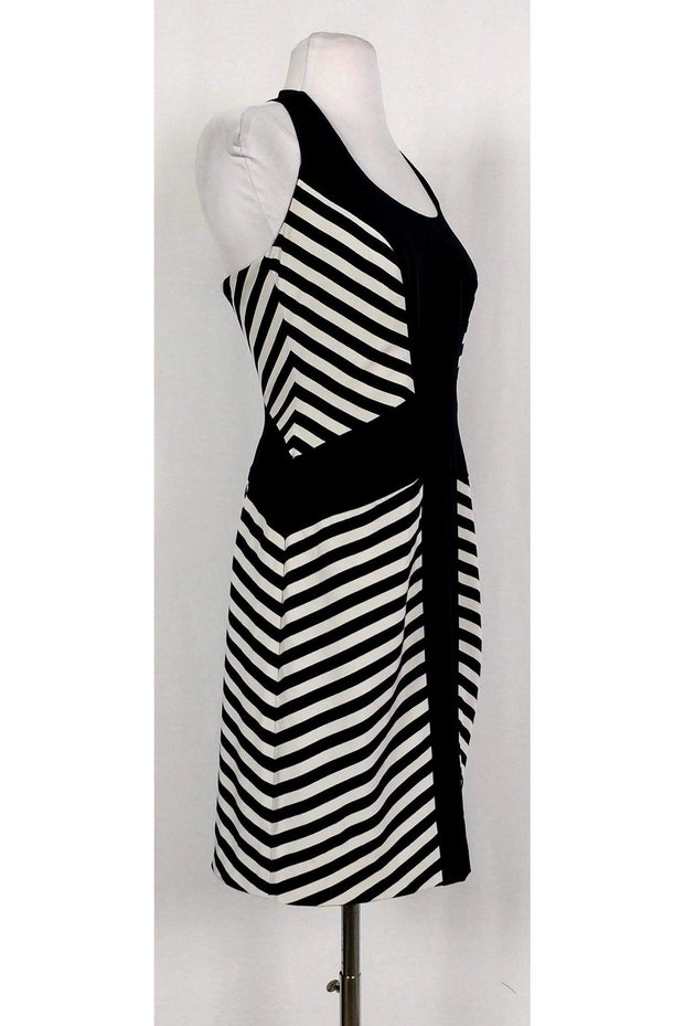 Current Boutique-Nicole Miller - Black & White Striped Dress Sz 6