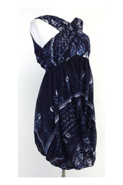 Current Boutique-Nicole Miller - Blue & White Silk Dress Sz 2