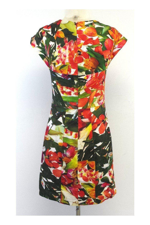 Current Boutique-Nicole Miller - Floral Print Linen Sleeveless Dress Sz M
